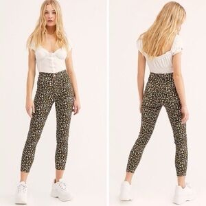 We The Free Animal Print Brown High Waist Pants Size 26